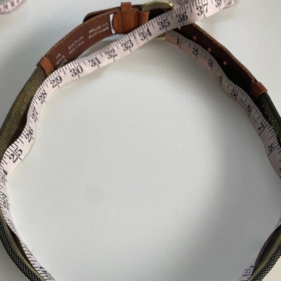 Danier Cognac Leather and Chainmail Hexagon Belt 32"-35" - Picture 5 of 6